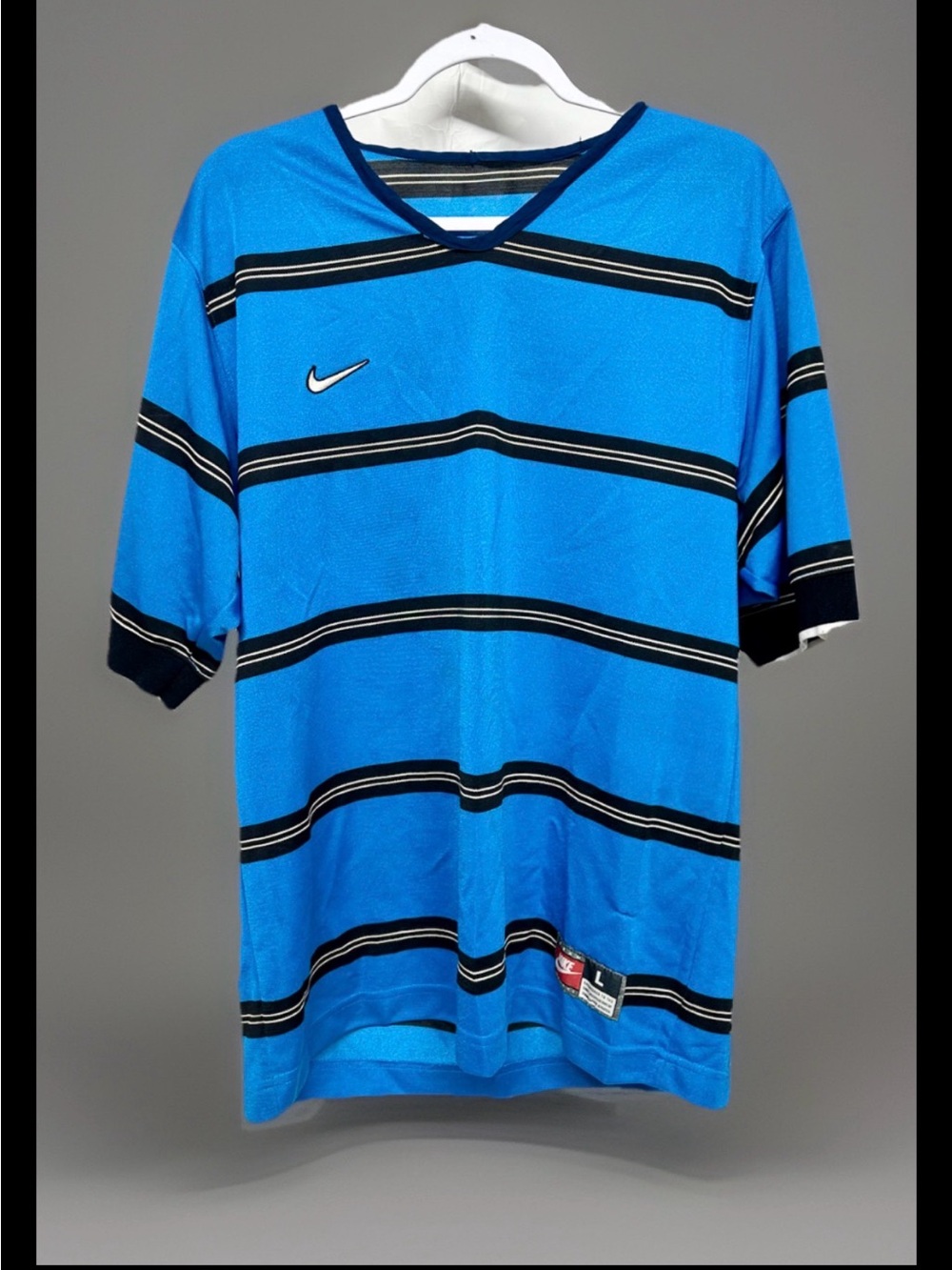 Vtg 90s Nike Striped soccer jersey L